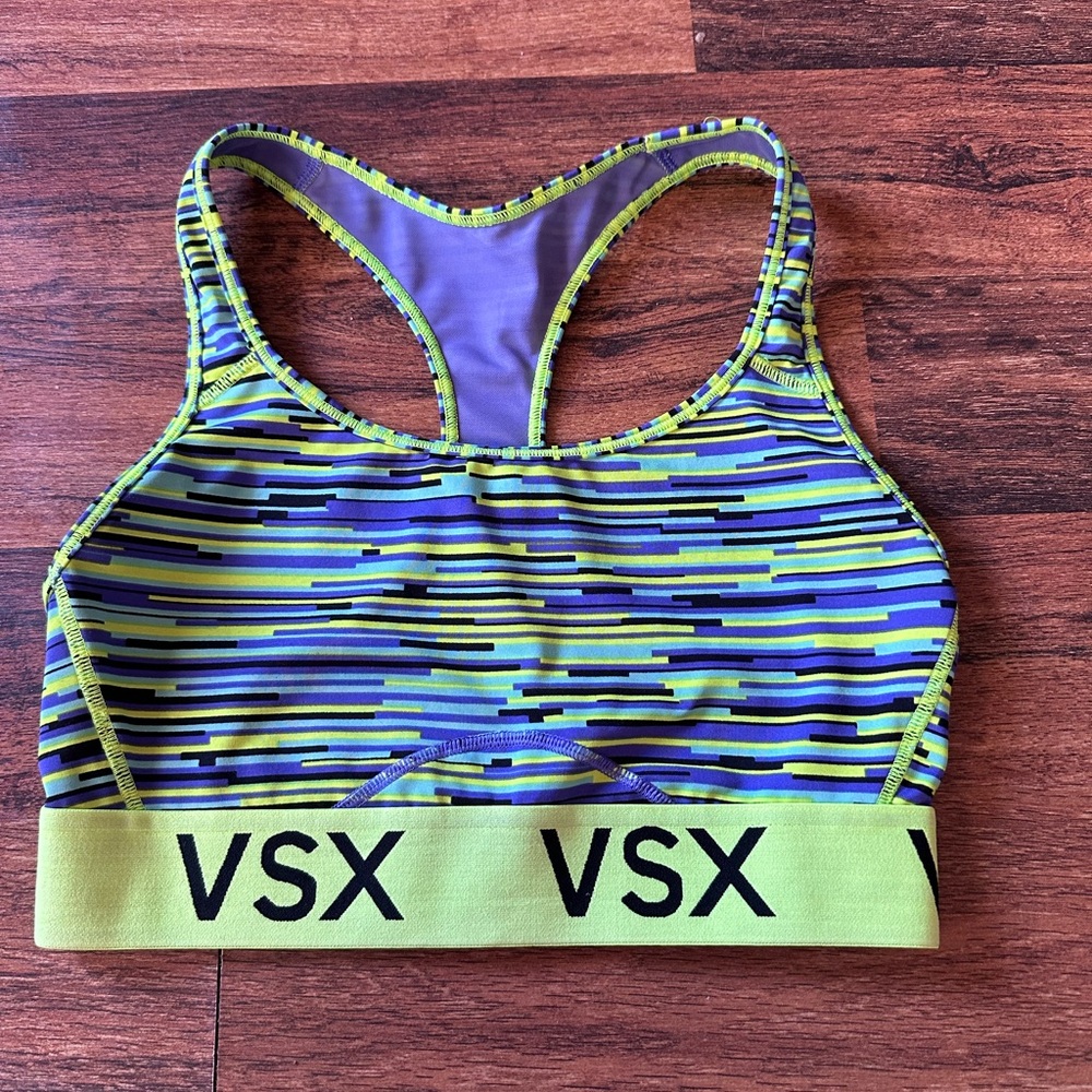 Victoria ’s Secret Striped‎ Neon Sports Bra Small